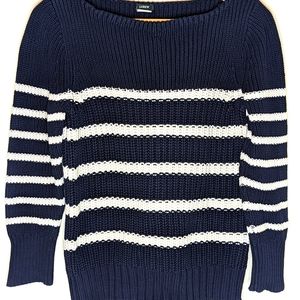 J. Crew Navy & White Striped Sweater